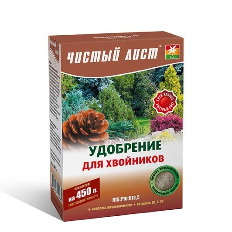 Удобрение Чистый лист 300г (для хвойников)